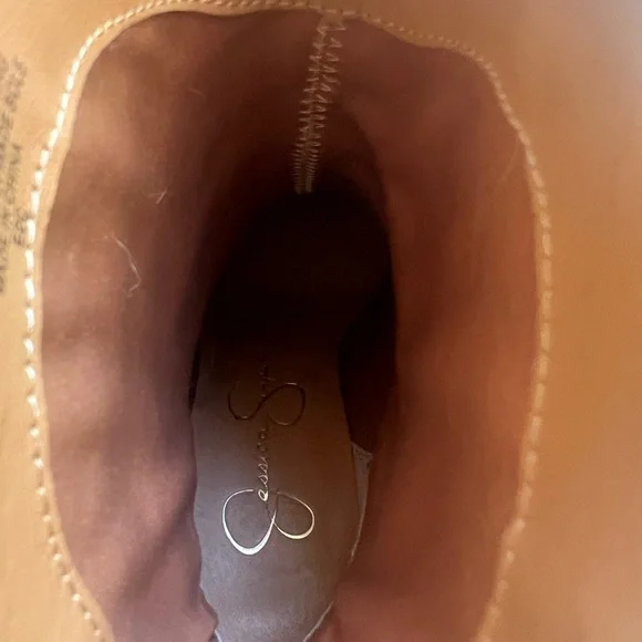 Jessica Simpson Cream Rhinestone Western Ankle Boots - Picture 9 of 11